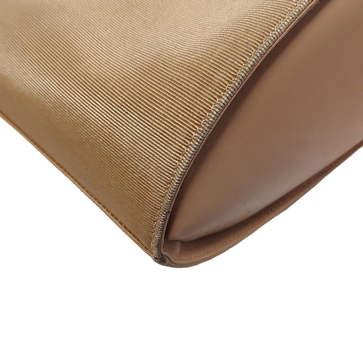 Salvatore Ferragamo Hand Bag Tote Purse Gancini Leather Beige Authentic