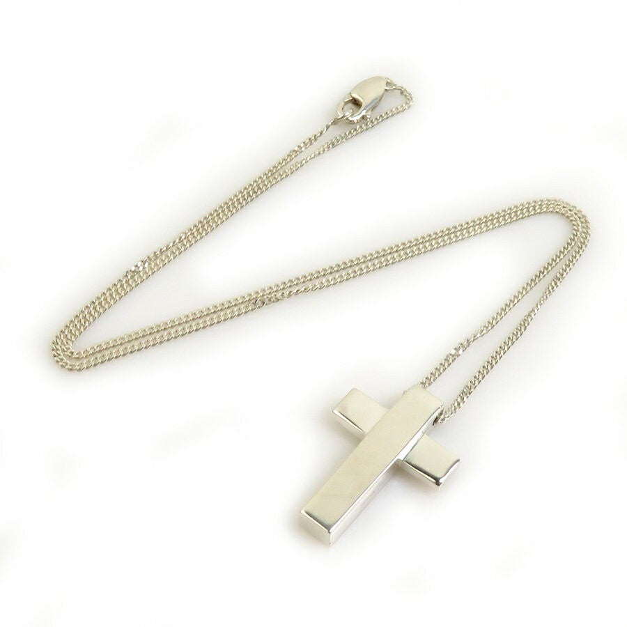 GUCCI Necklace Pendant Cross Silver 925 Unisex Accessory Authentic