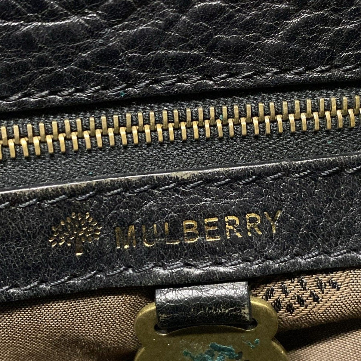 MULBERRY Hand Bag Tote Purse Leather Black Authentic
