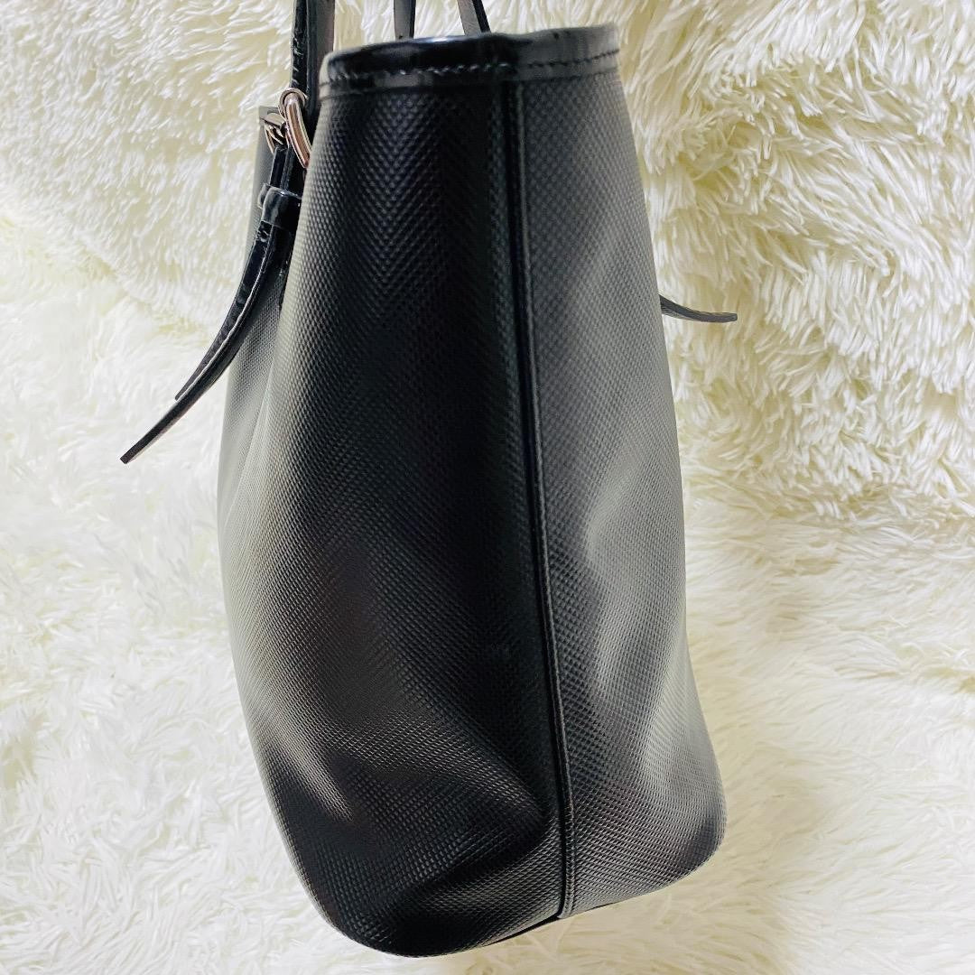 Longchamp Hand Bag Tote Purse Leather Black Authentic