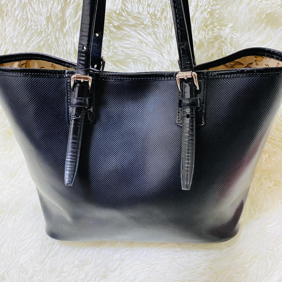 Longchamp Hand Bag Tote Purse Leather Black Authentic