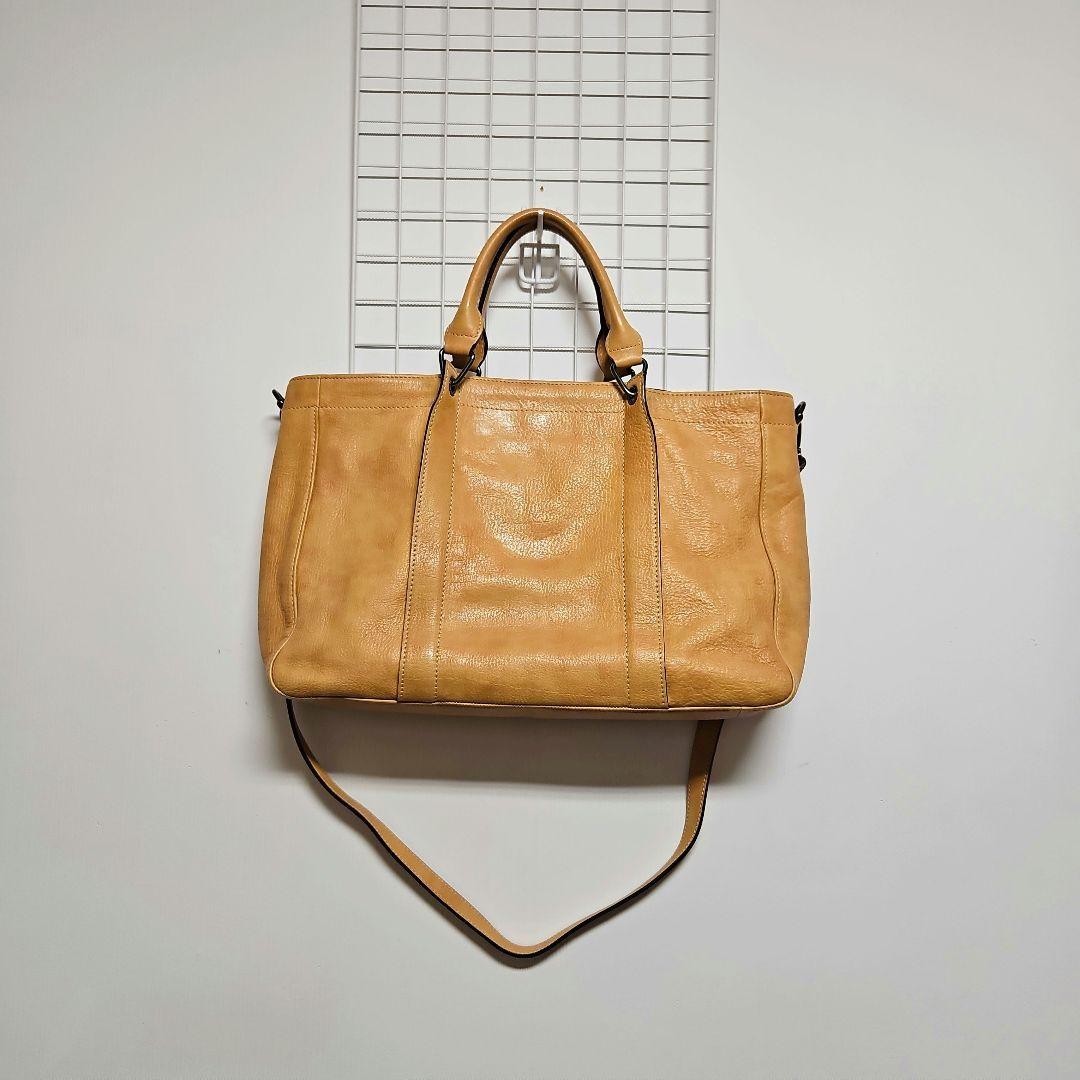 Longchamp Hand Shoulder Bag Tote Purse 2way Camel Authentic