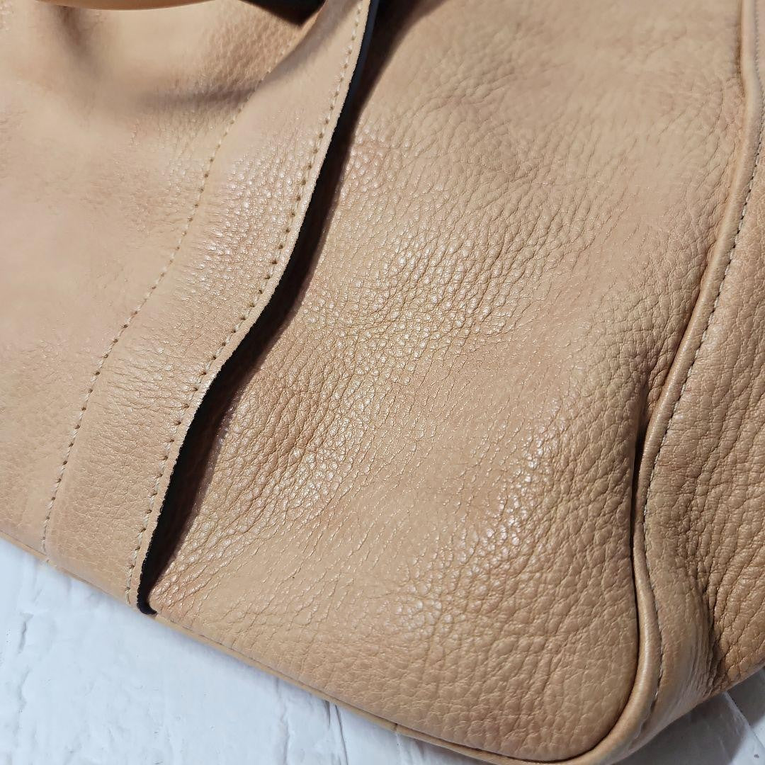 Longchamp Hand Shoulder Bag Tote Purse 2way Camel Authentic