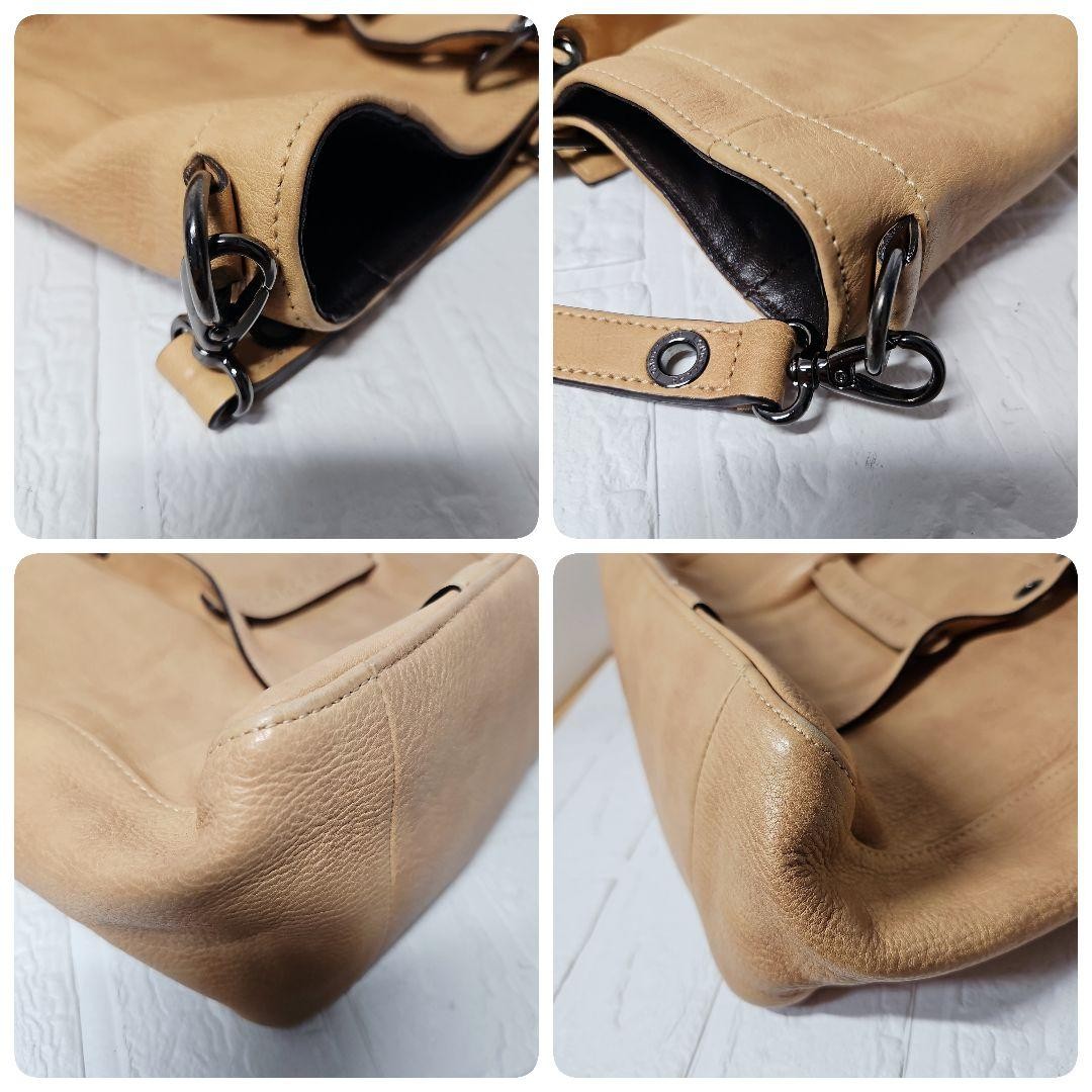 Longchamp Hand Shoulder Bag Tote Purse 2way Camel Authentic
