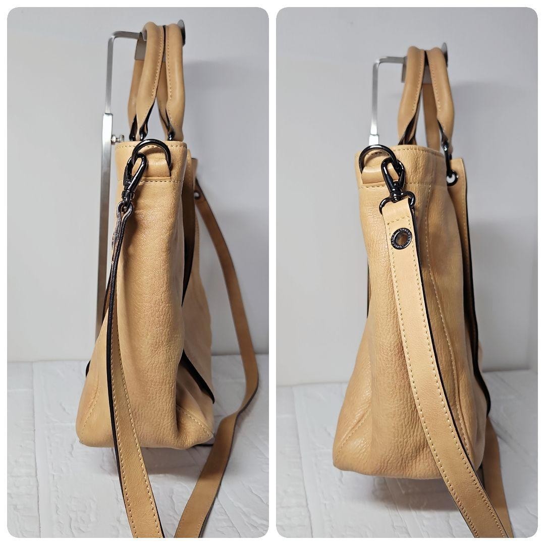 Longchamp Hand Shoulder Bag Tote Purse 2way Camel Authentic