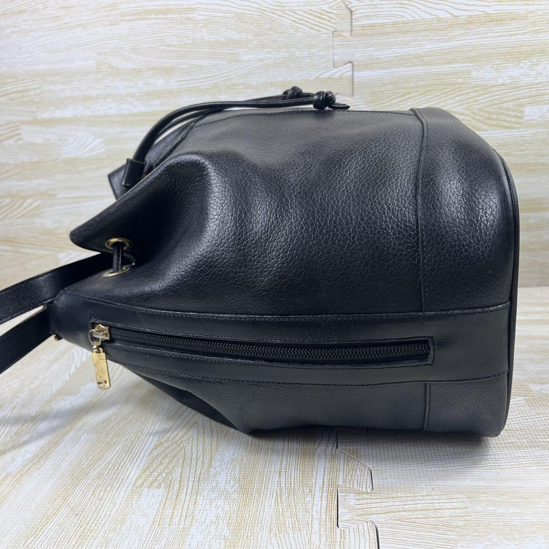 BURBERRY Shoulder Bag Purse Nova Check Leather Black Authentic