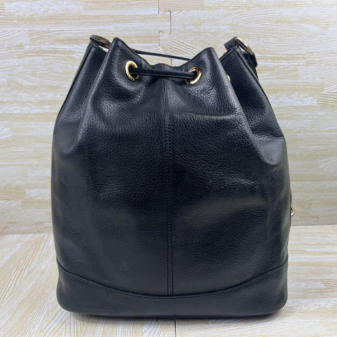 BURBERRY Shoulder Bag Purse Nova Check Leather Black Authentic