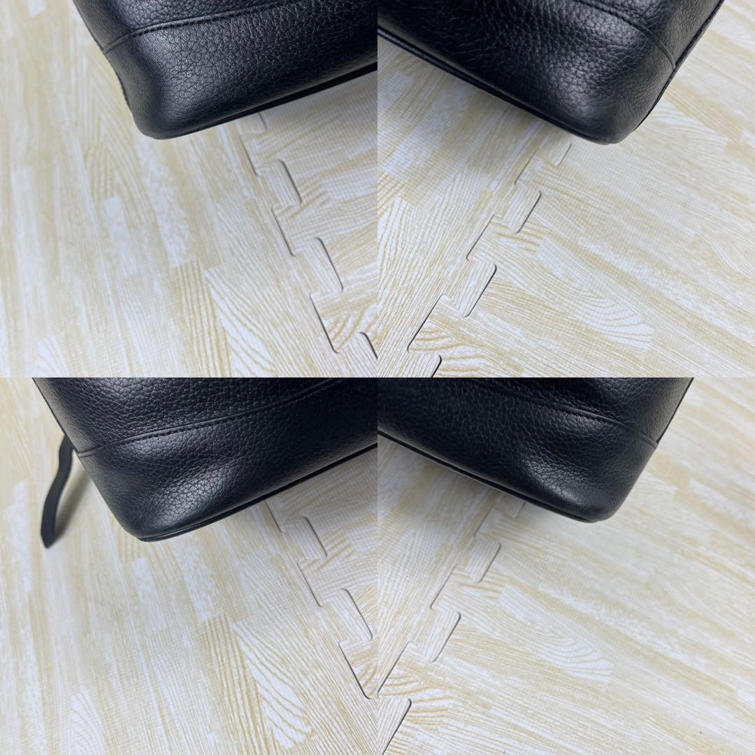 BURBERRY Shoulder Bag Purse Nova Check Leather Black Authentic