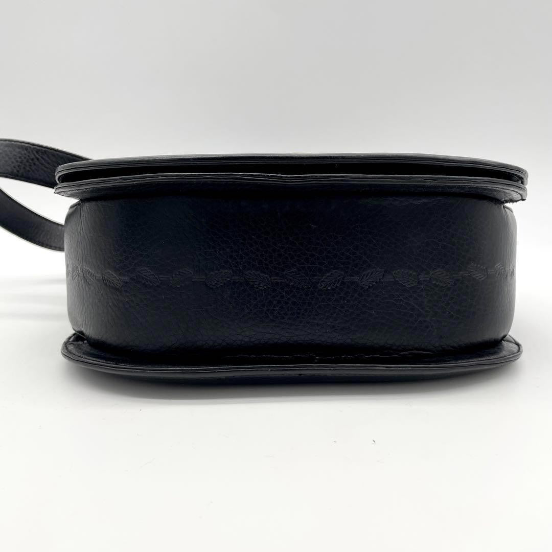 BURBERRYS Shoulder Bag Purse Nova Check Leather Black Authentic