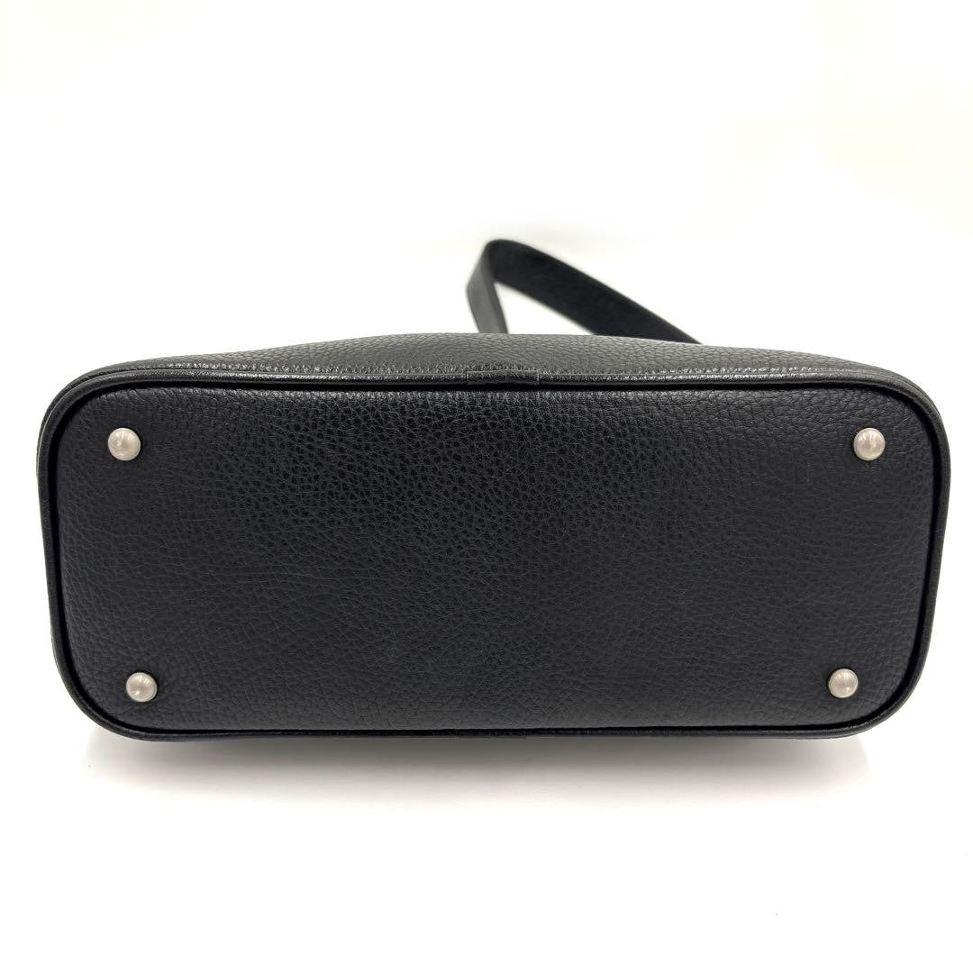 BURBERRY Shoulder Bag Purse Nova Check Leather Black Authentic