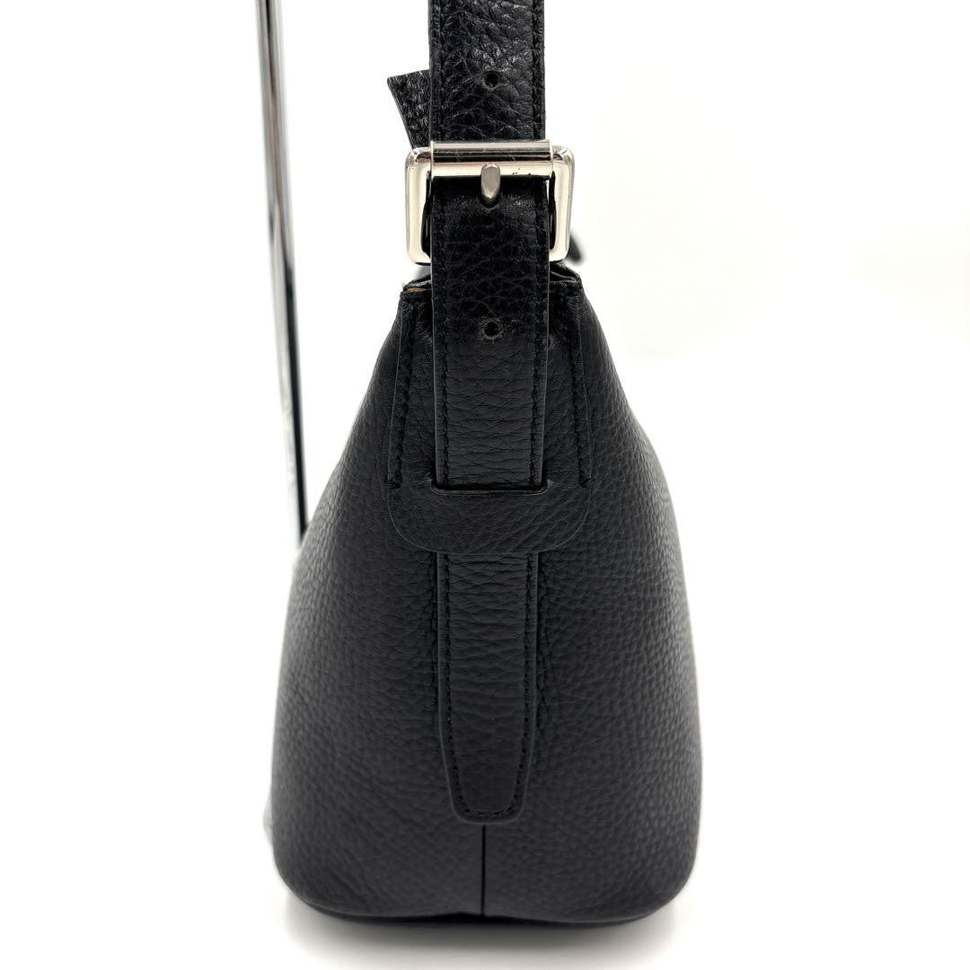 BURBERRY Shoulder Bag Purse Nova Check Leather Black Authentic