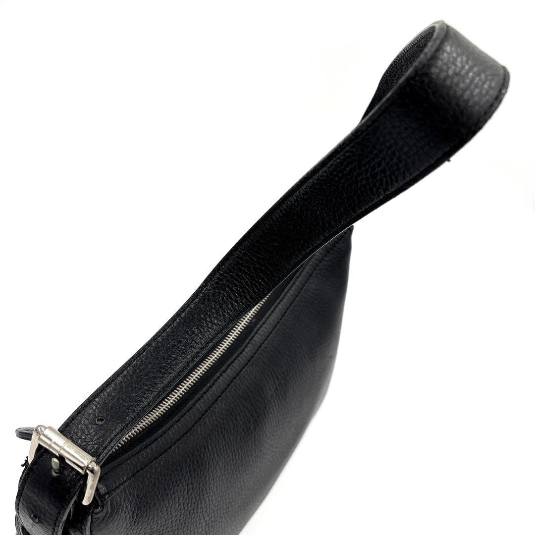 BURBERRY Shoulder Bag Purse Nova Check Leather Black Authentic