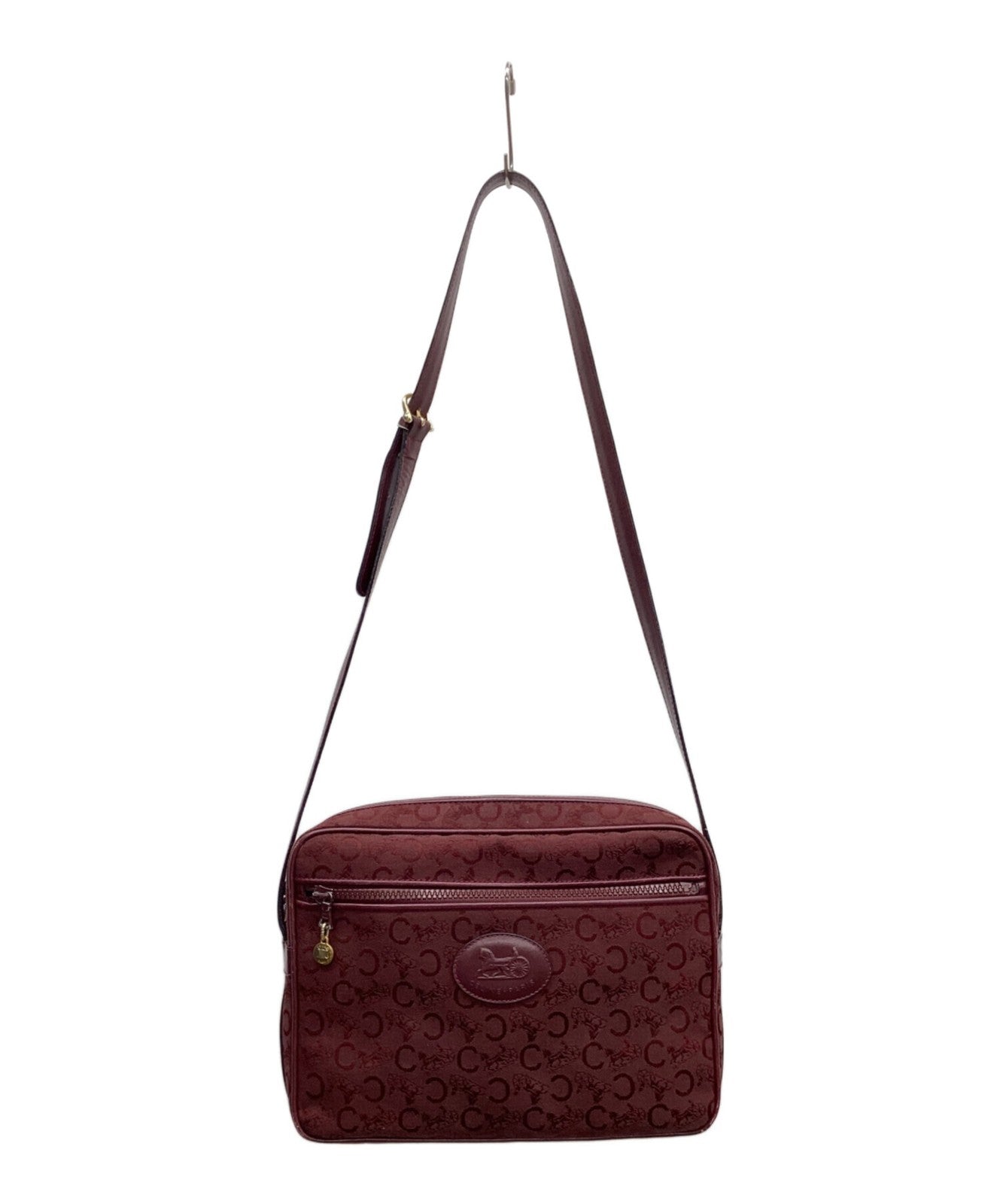 OLD CELINE Shoulder Bag Purse C Macadam Burgundy Authentic
