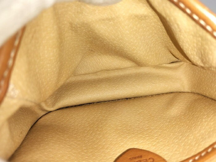CELINE Shoulder Bag Purse Macadam PVC Brown Authentic