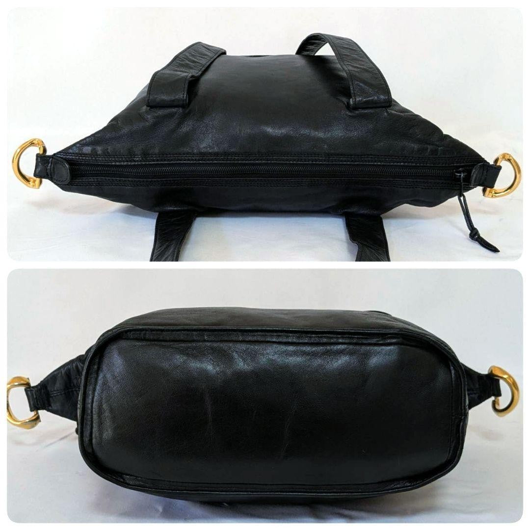 LOEWE Shoulder Bag Purse Anagram Leather Black Authentic