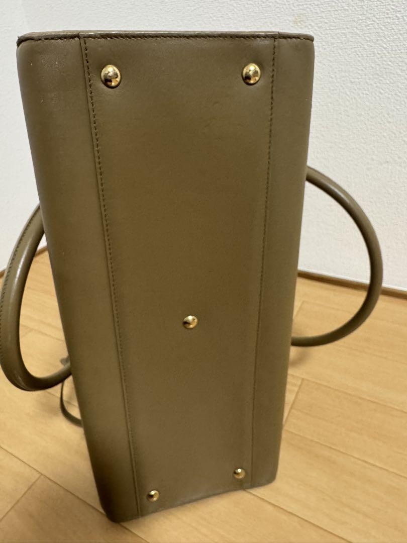 Salvatore Ferragamo Hand Bag Tote Purse Gancini Leather Beige Authentic