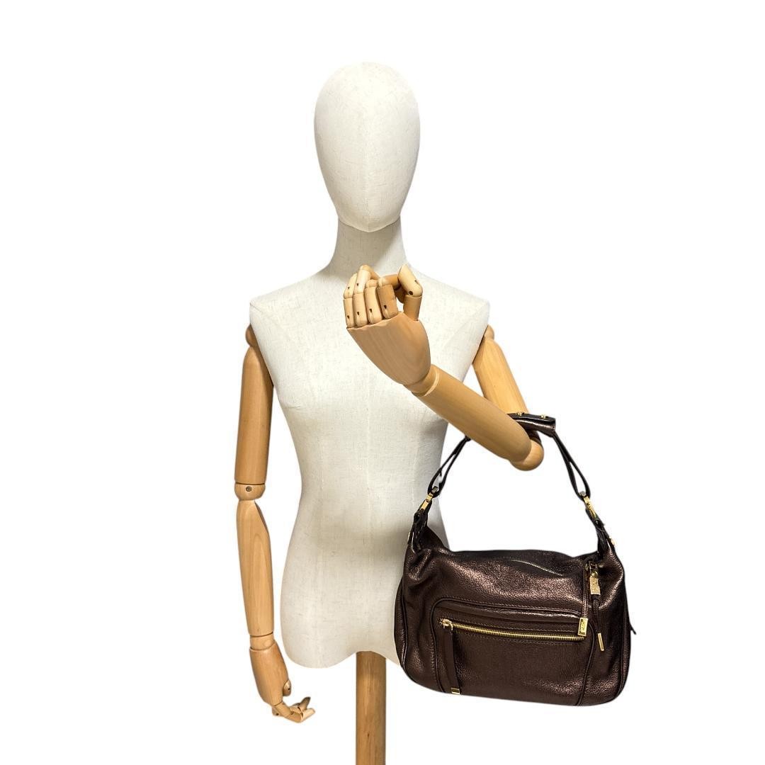 TOD'S Shoulder Bag Purse Leather Brown Authentic