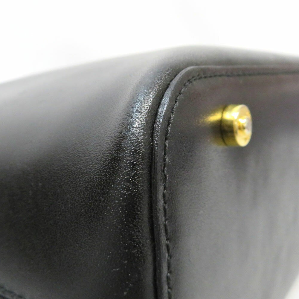 CELINE handbag Purse Black Gold Leather Authentic Used Women's