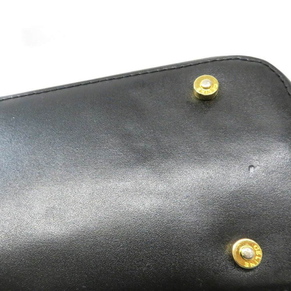 CELINE handbag Purse Black Gold Leather Authentic Used Women's