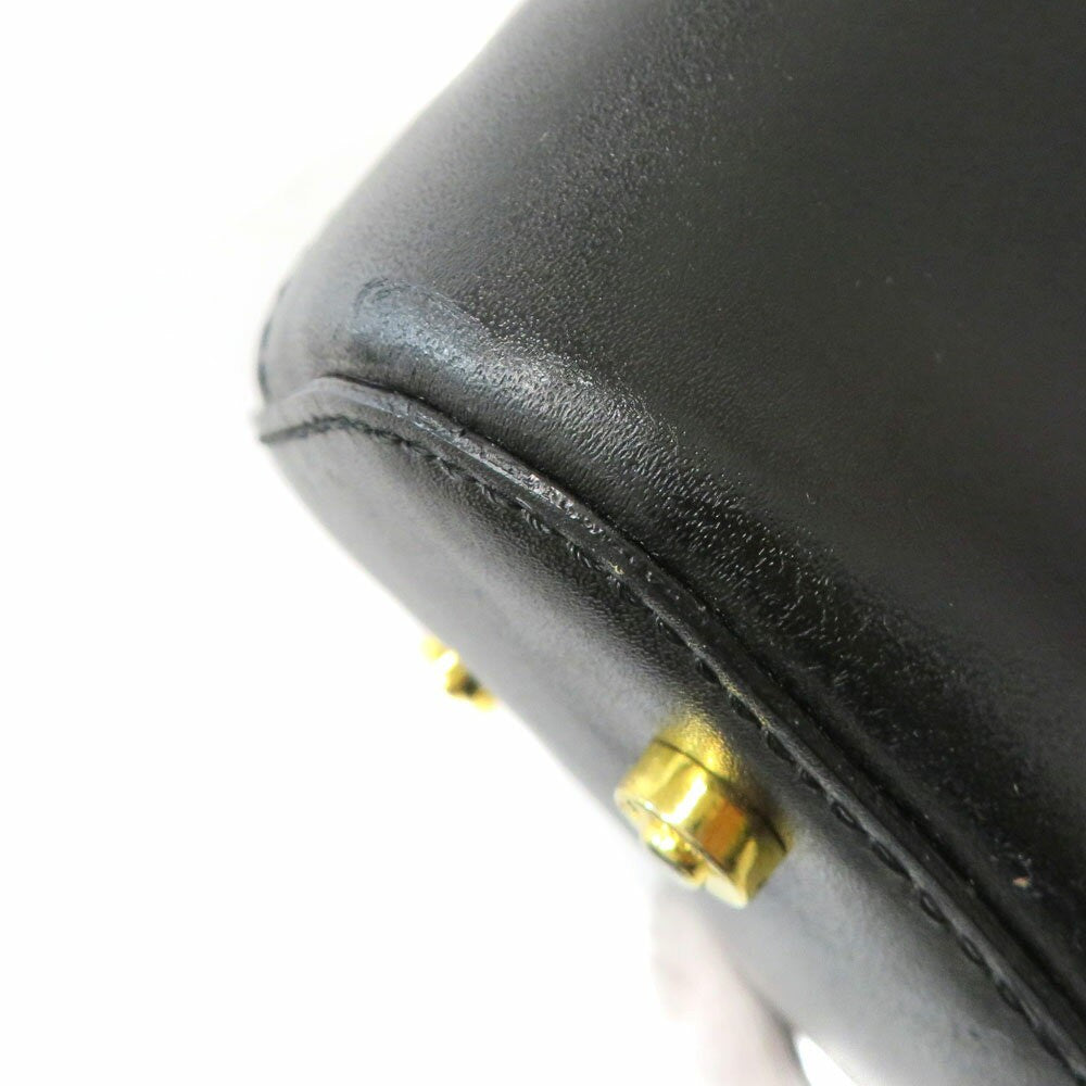 CELINE handbag Purse Black Gold Leather Authentic Used Women's