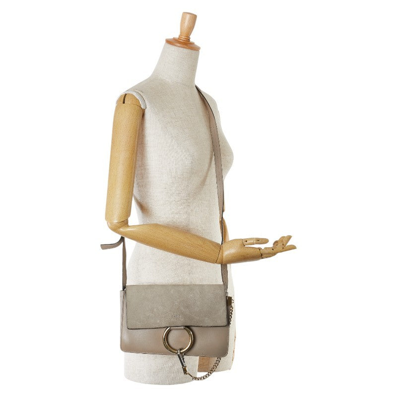 Chloe Shoulder Bag Purse Leather Beige Authentic