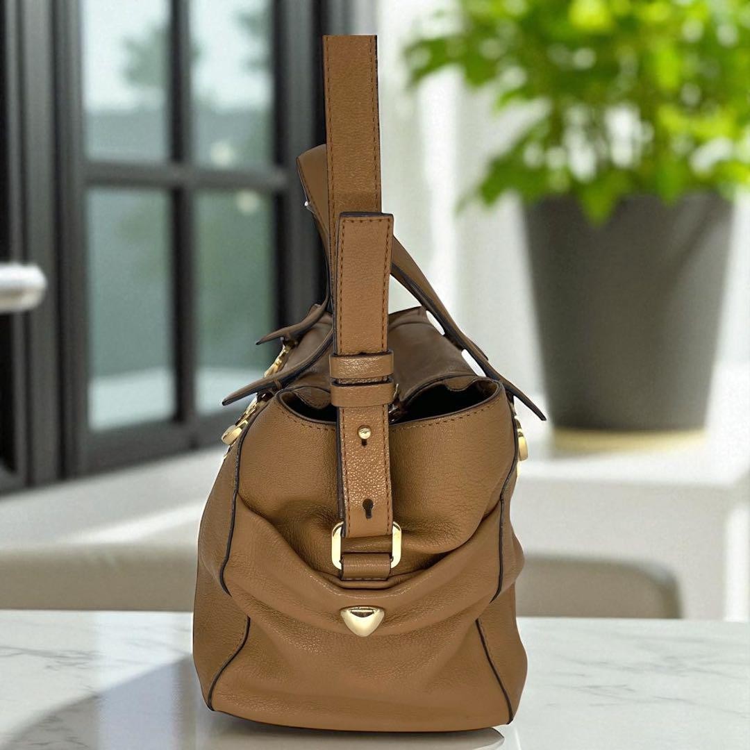 Chloe Hand Shoulder Bag Tote Purse 2way Leather Brown Authentic