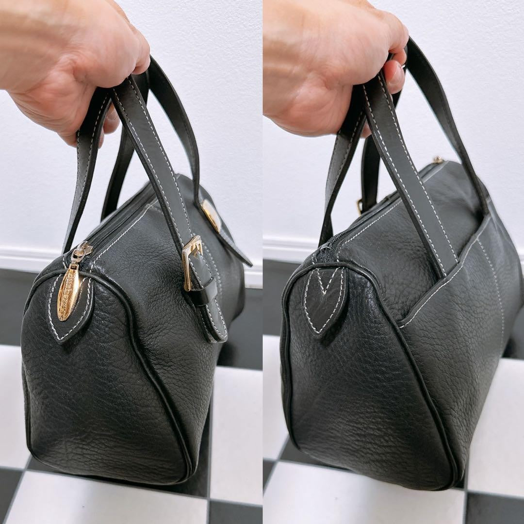 BURBERRYS Hand Bag Tote Purse Nova Check Leather Black Authentic