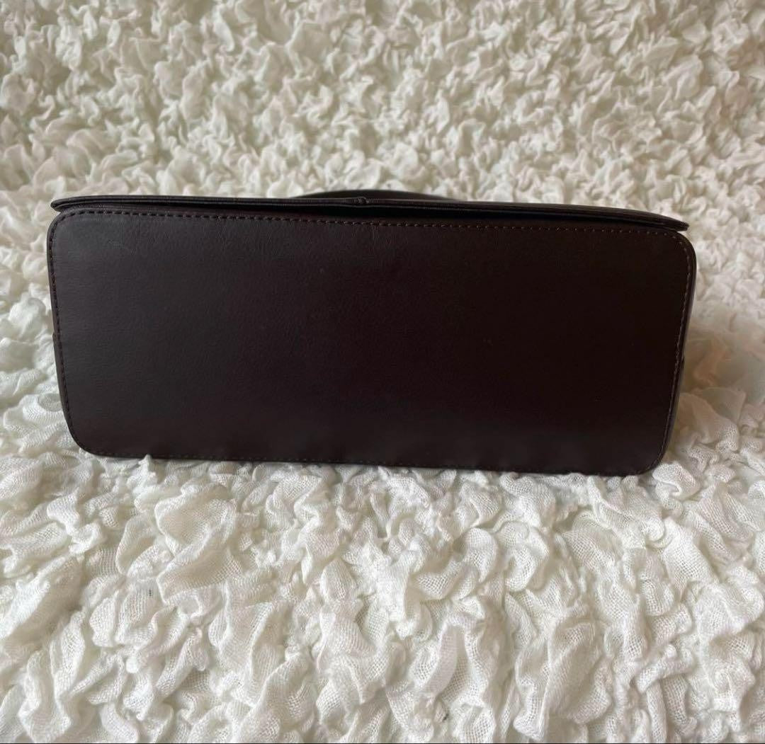 BURBERRY Shoulder Bag Purse Nova Check Leather Dark Brown Authentic