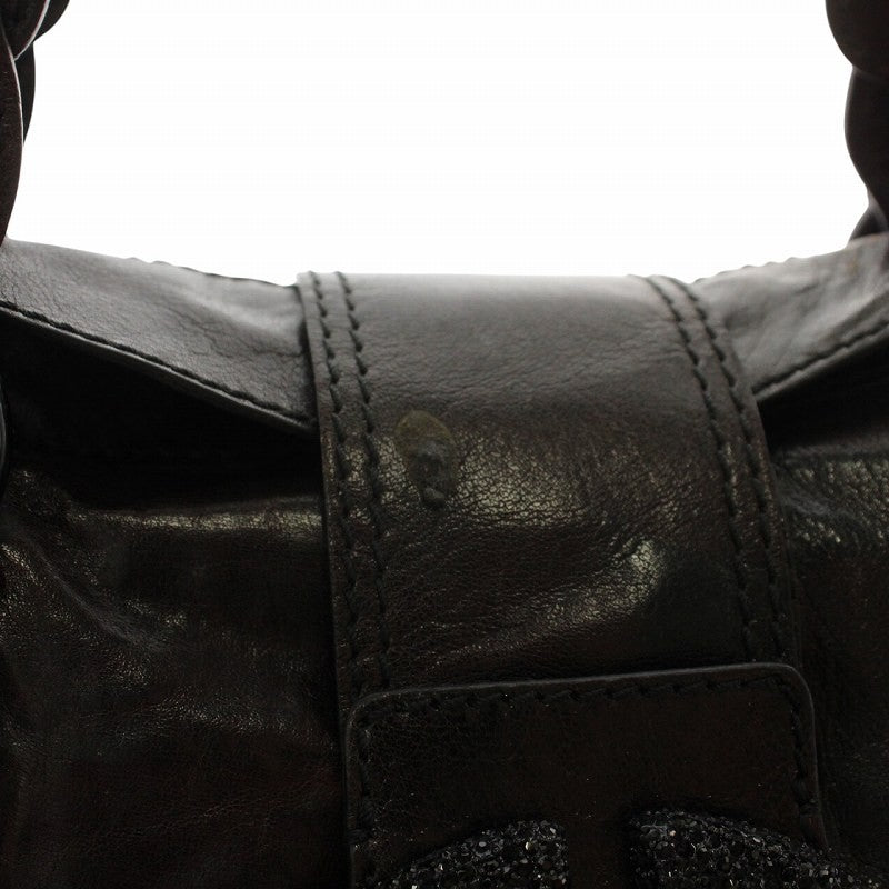 Valentino Garavani Hand Bag Tote Purse Logo Leather Brown Authentic