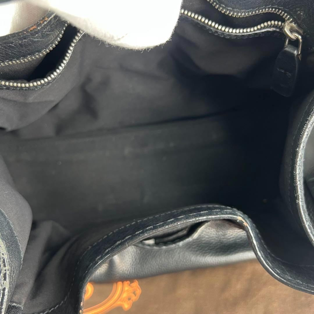 TOD'S Hand Bag Tote Purse Leather Black Authentic