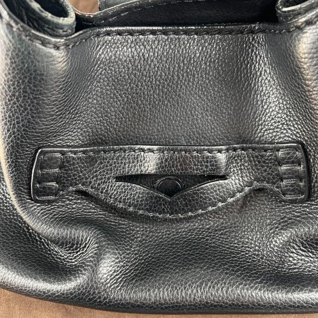 TOD'S Hand Bag Tote Purse Leather Black Authentic