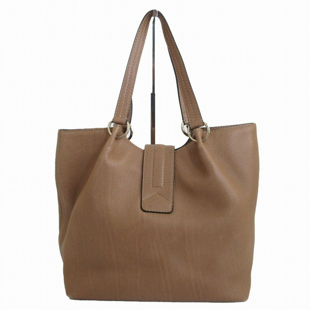 TOD'S Hand Shoulder Bag Tote Purse Leather Beige Authentic