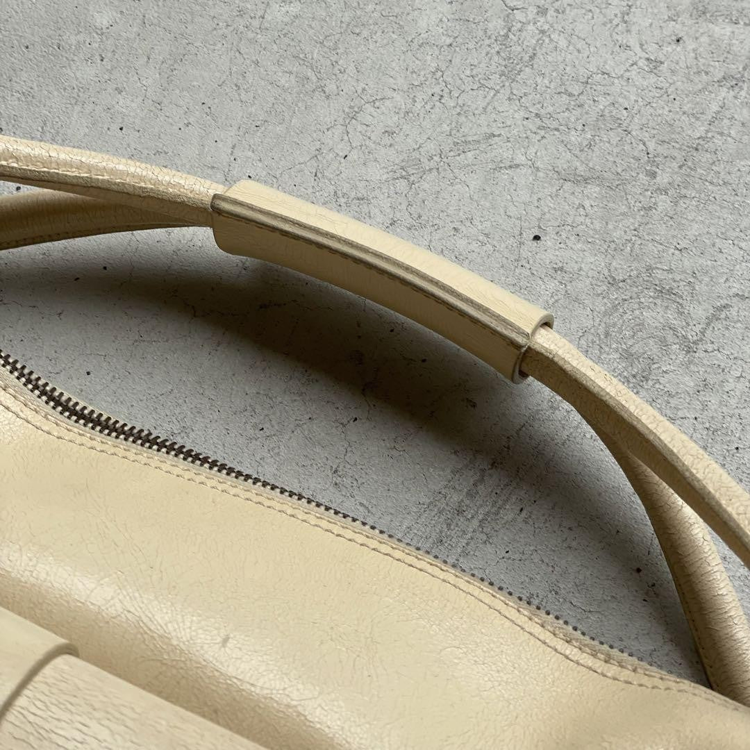 MIU MIU Hand Bag Tote Purse Logo Leather Authentic