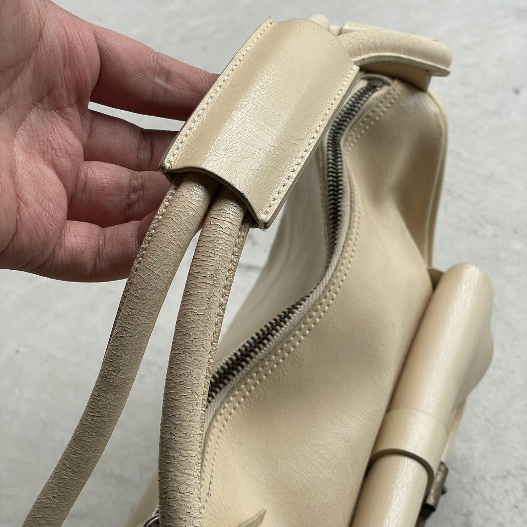 MIU MIU Hand Bag Tote Purse Logo Leather Authentic