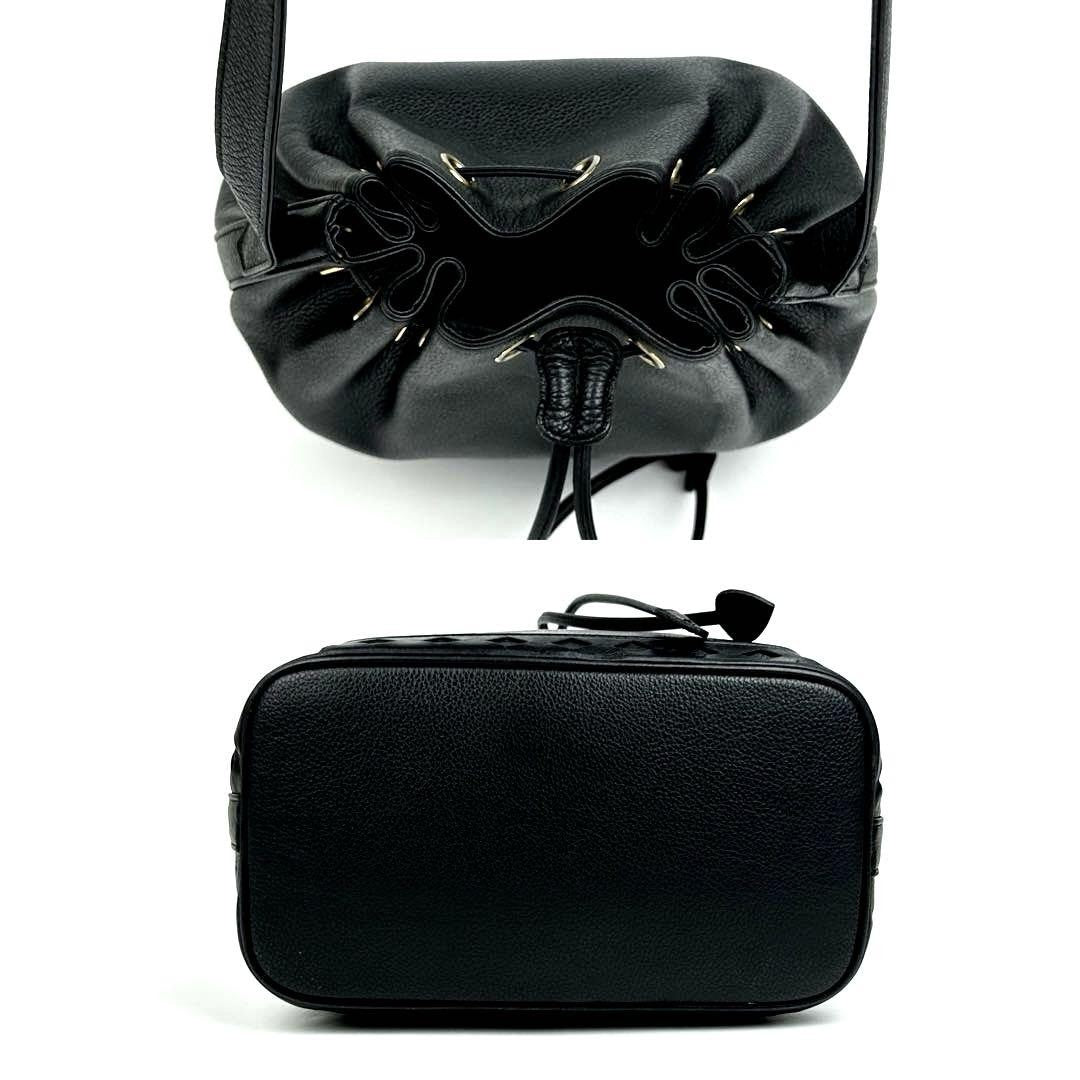 Saint Laurent Shoulder Bag Purse Leather Black Authentic