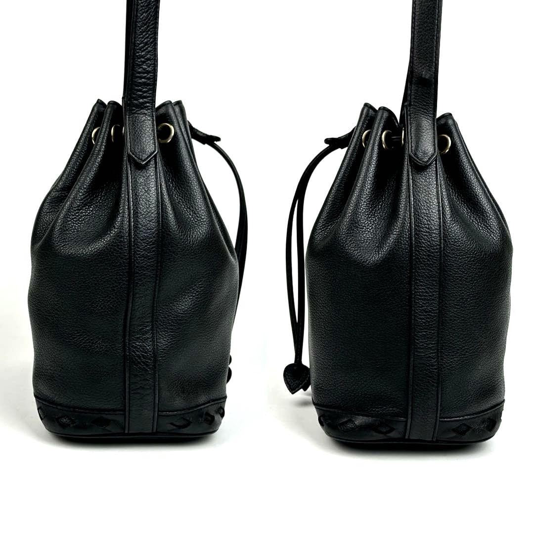 Saint Laurent Shoulder Bag Purse Leather Black Authentic