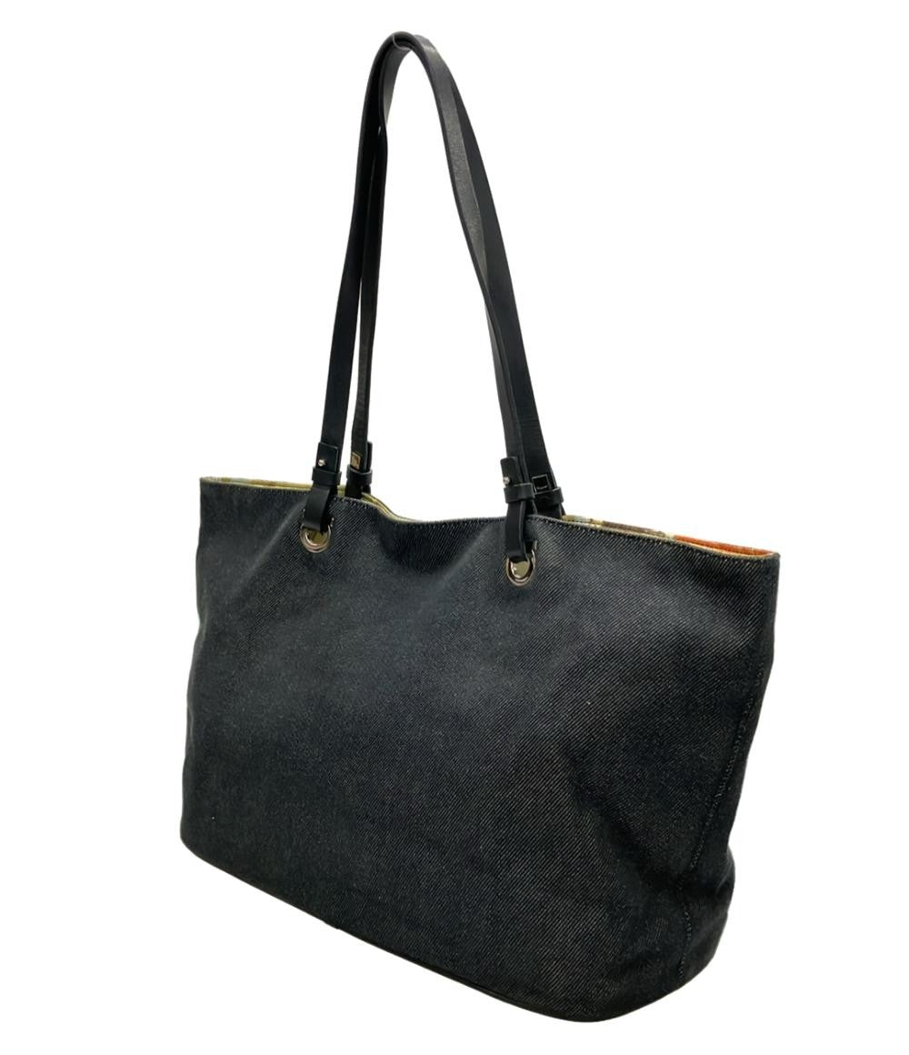 Salvatore Ferragamo Hand Bag Tote Purse Gancini Black Authentic