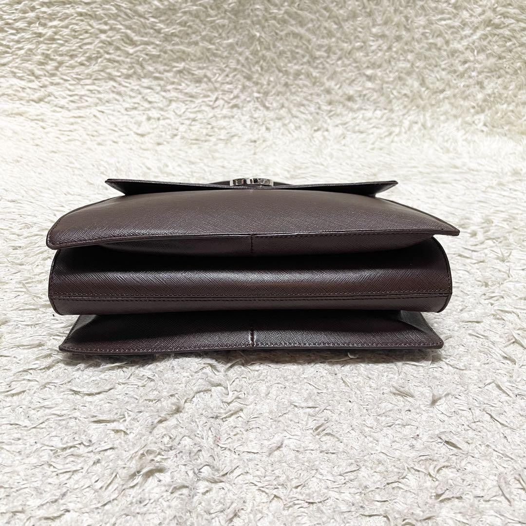 Salvatore Ferragamo Hand Bag Tote Purse Gancini Leather Brown Authentic