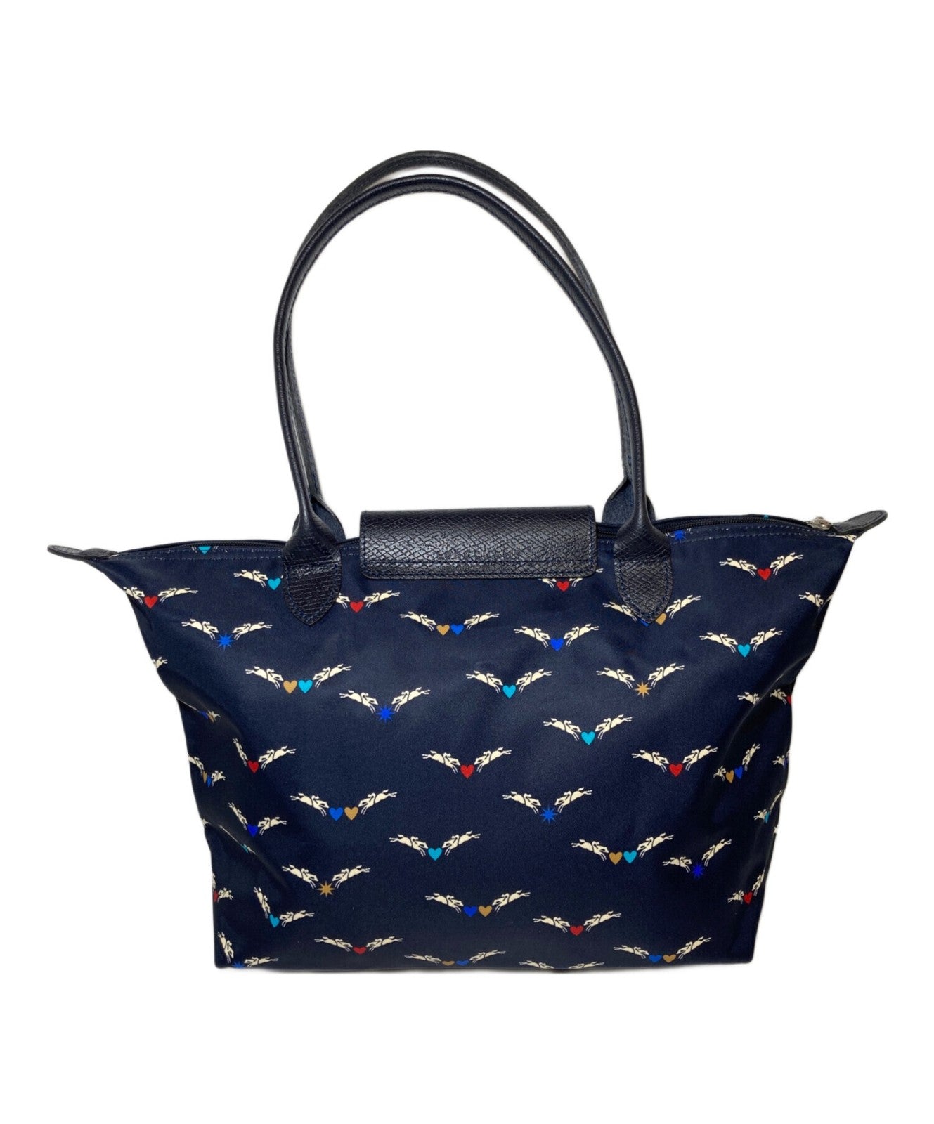 Longchamp Hand Bag Tote Purse Le Pliage Navy Authentic
