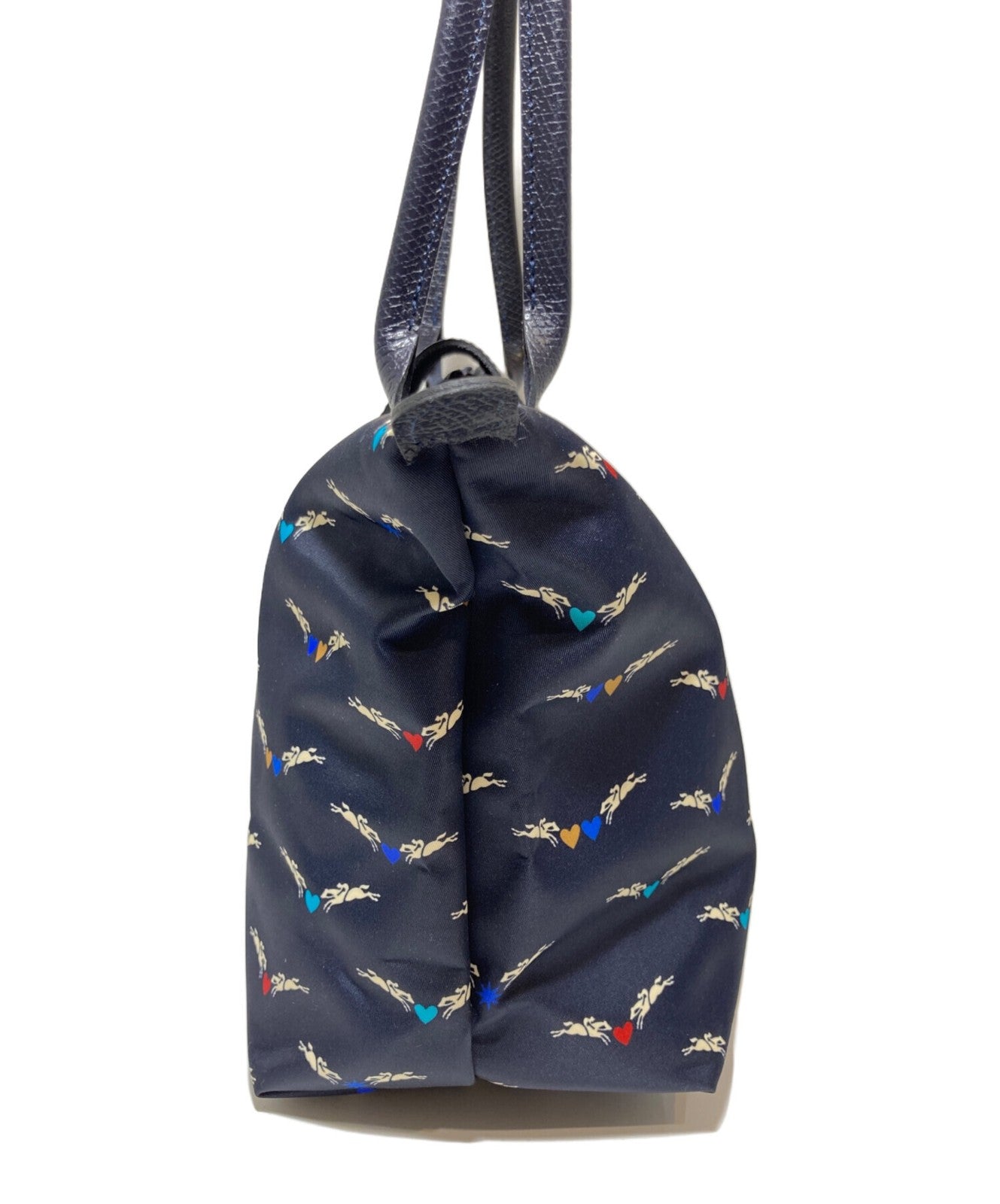 Longchamp Hand Bag Tote Purse Le Pliage Navy Authentic