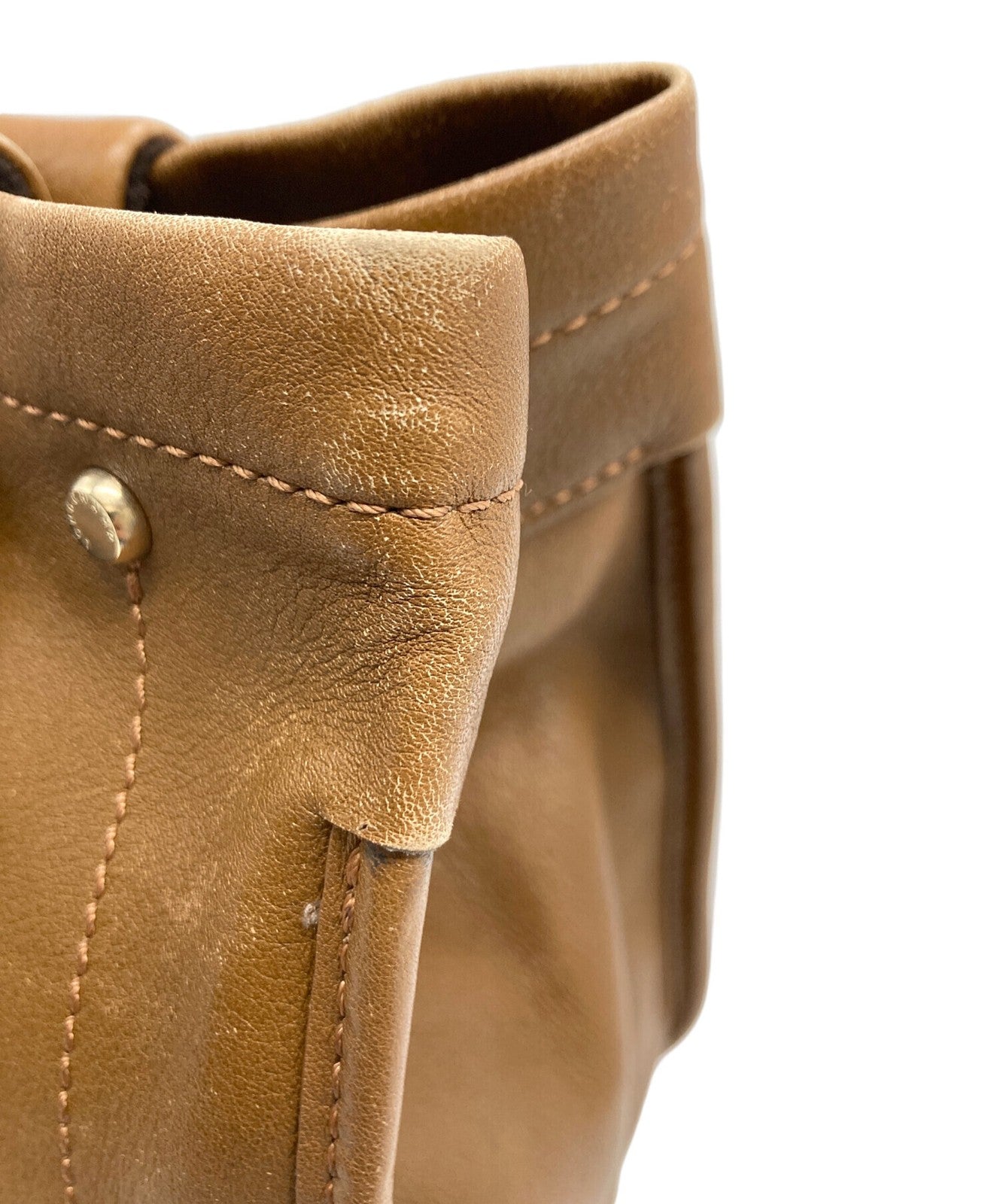 Longchamp Hand Bag Tote Purse Brown Authentic