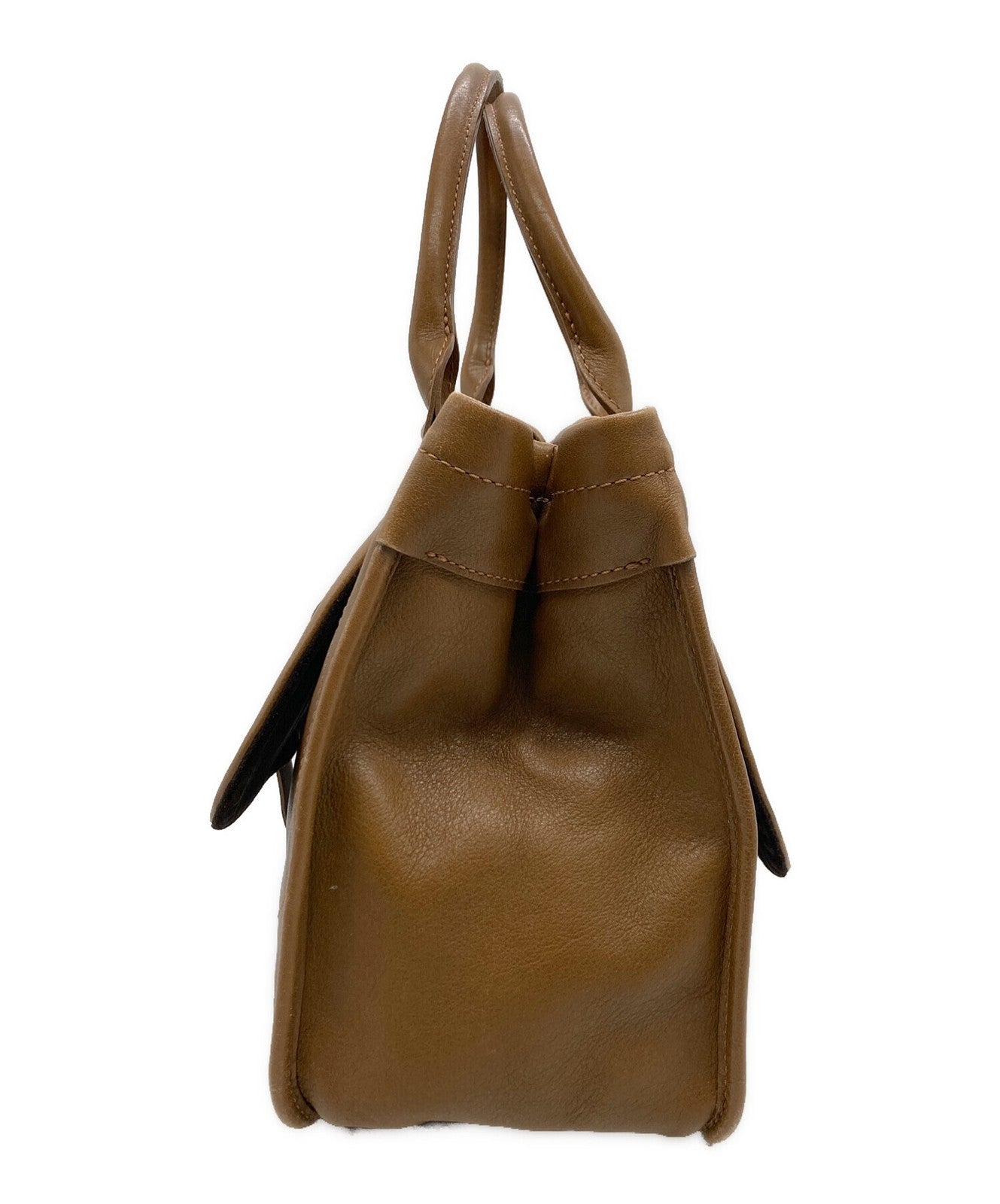 Longchamp Hand Bag Tote Purse Brown Authentic