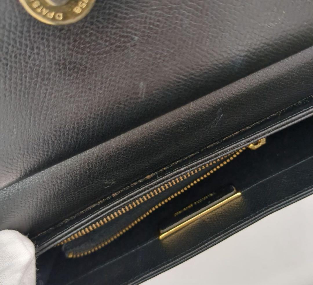 Valentino Garavani Hand Bag Tote Purse Logo Leather Black Authentic