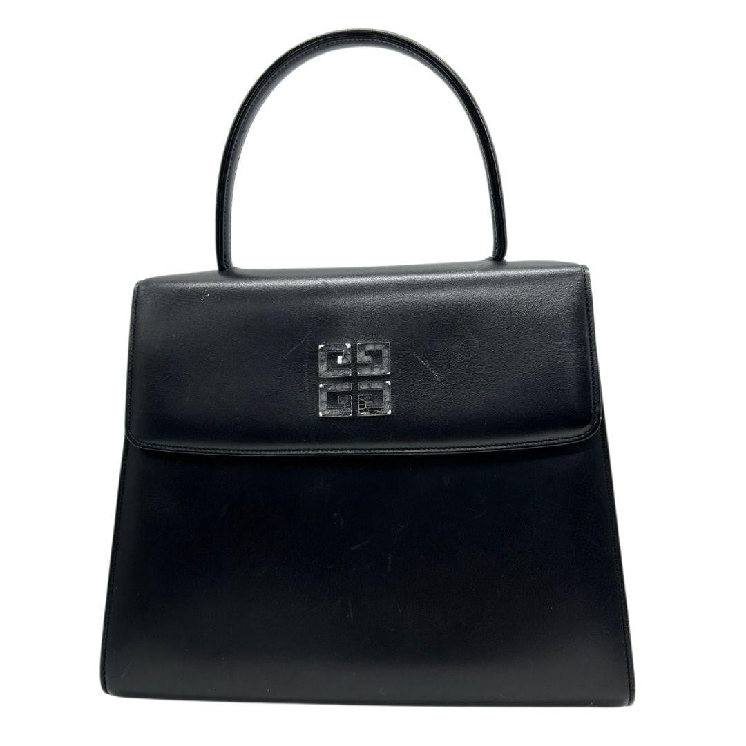 GIVENCHY Hand Bag Tote Purse 4G Leather Black Authentic