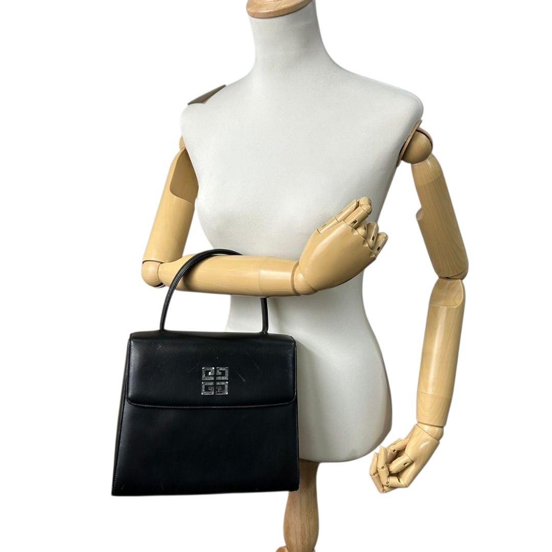 GIVENCHY Hand Bag Tote Purse 4G Leather Black Authentic