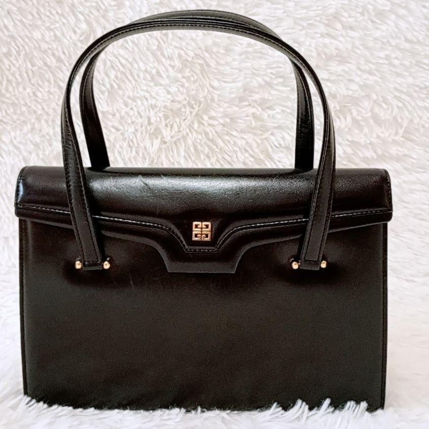 GIVENCHY Hand Bag Tote Purse 4G Leather Black Authentic