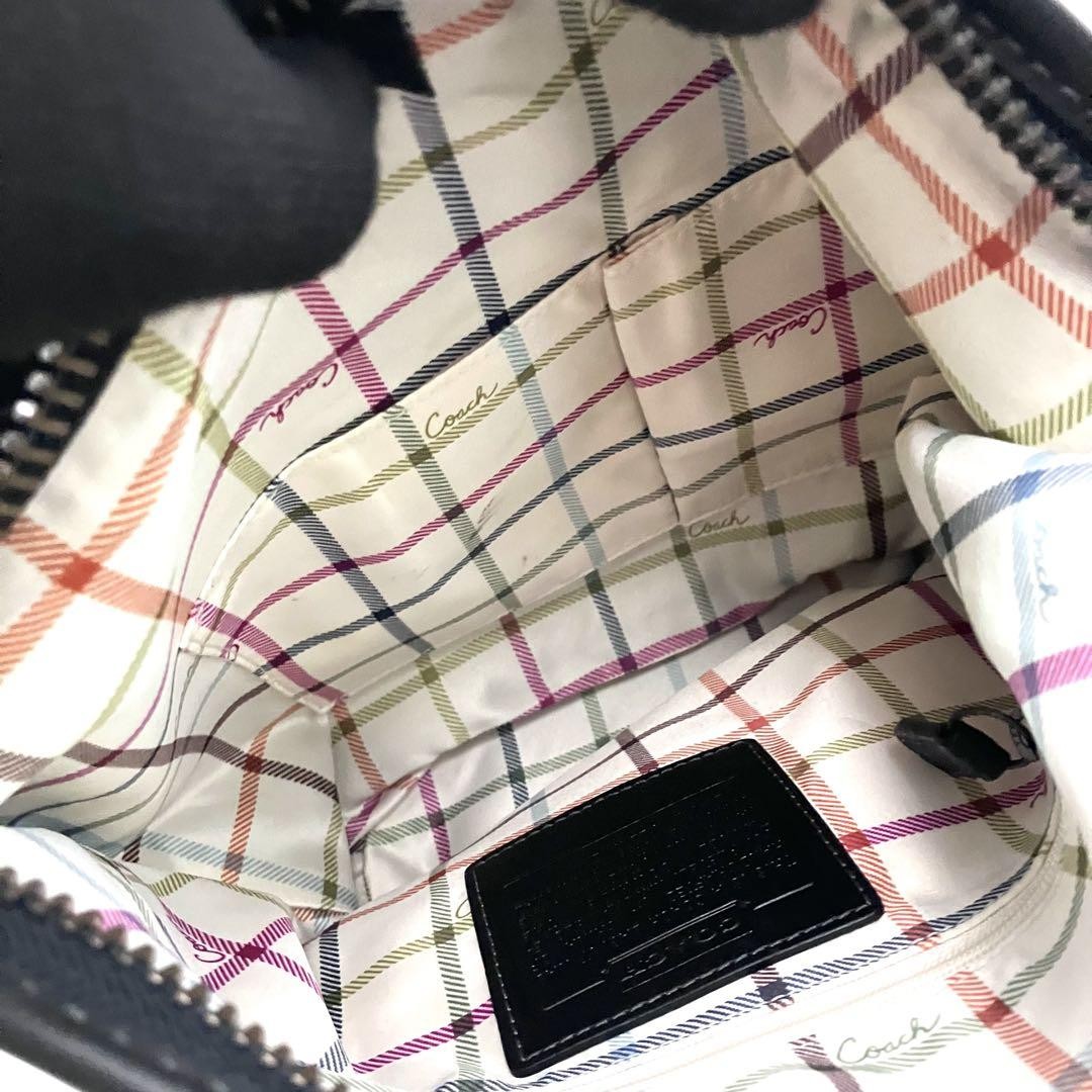 COACH Shoulder Bag Purse Leather Black Authentic
