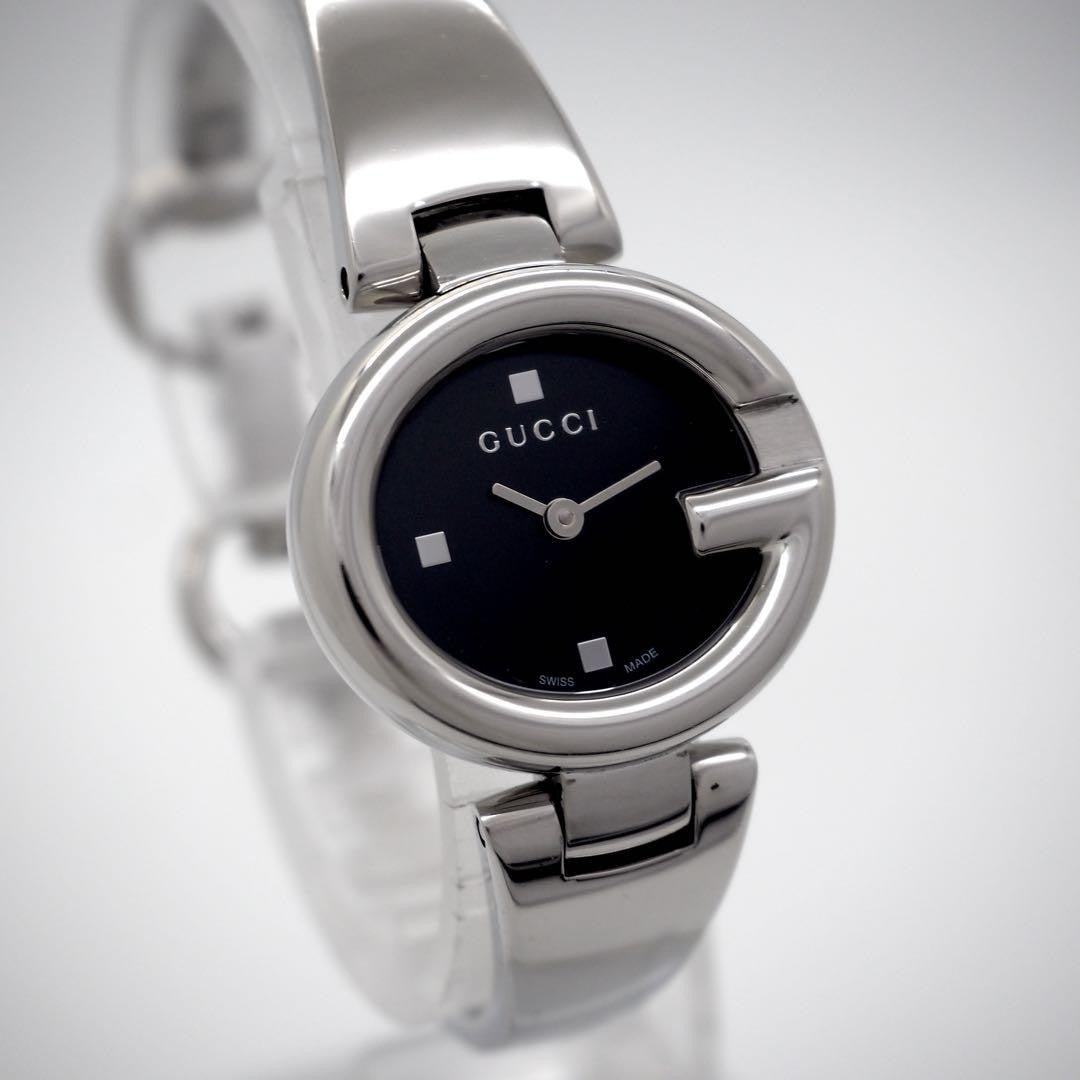 GUCCI Quartz Watch Wristwatch Black Silver Women's Authentic
