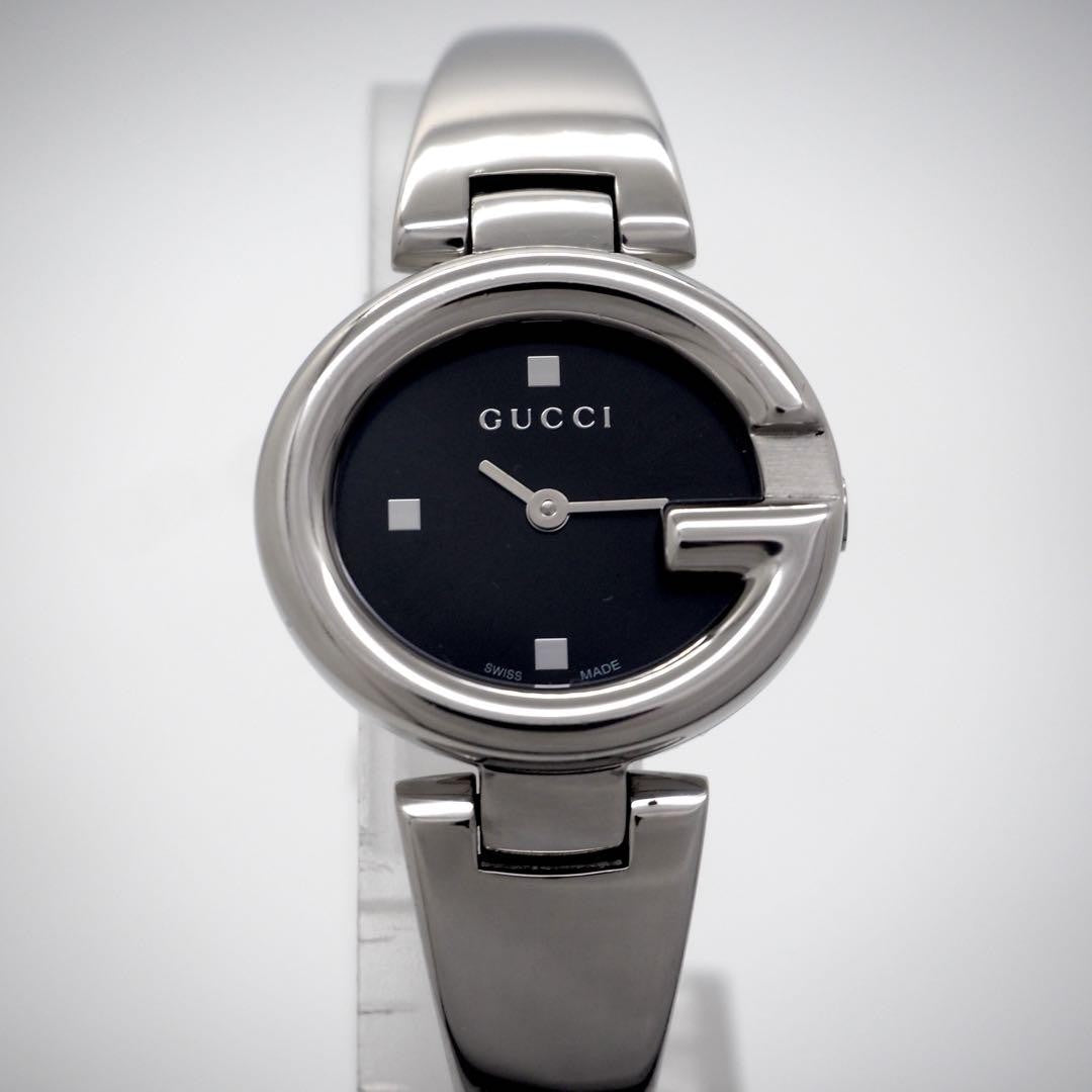 GUCCI Quartz Watch Wristwatch Black Silver Women's Authentic
