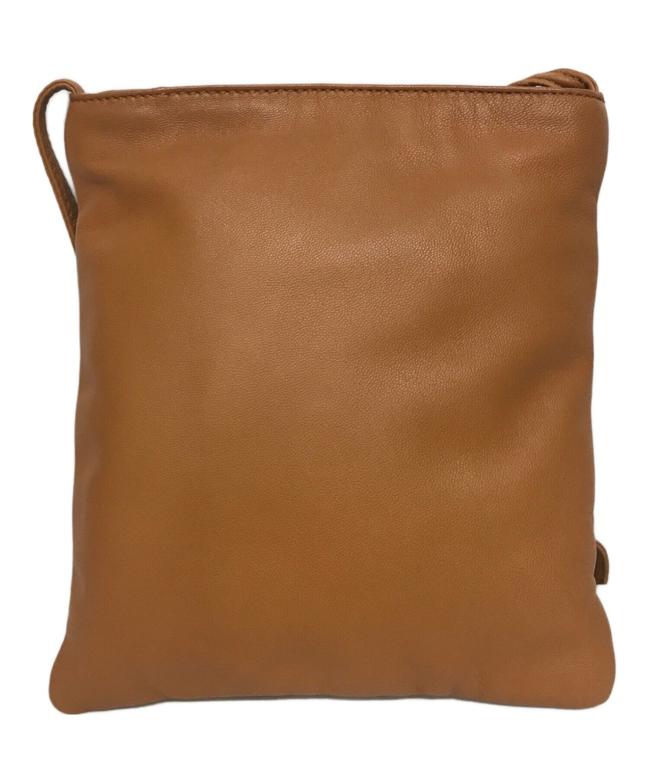 LOEWE Bag Shoulder Purse Anagram Leather Brown Authentic
